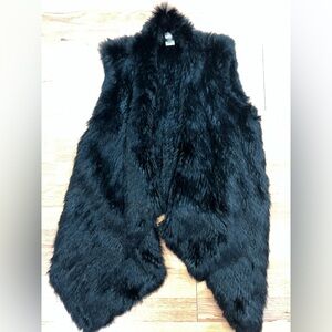 Fur Vest in Black
